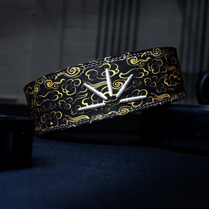 Gult Trackfie lever belt set bagfra med bæltet på skrå